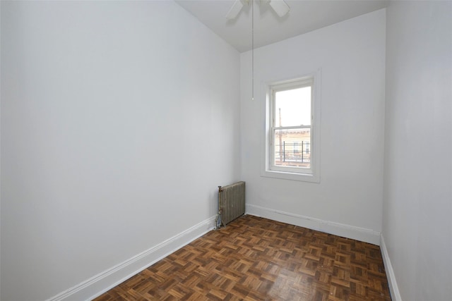 284 Hemlock St, Brooklyn, NY 11208 - unfurnished room with radiator, baseboards, and a ceiling fan