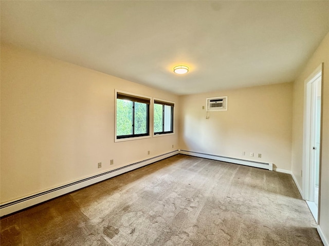 8 Ebury, Middletown, NY 10940 - carpeted empty room featuring baseboard heating, baseboards, and a wall mounted air conditioner