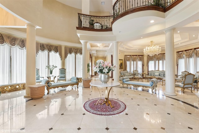 652 Haverstraw Rd, Suffern, NY 10901 - building lobby featuring ornamental molding and a towering ceiling