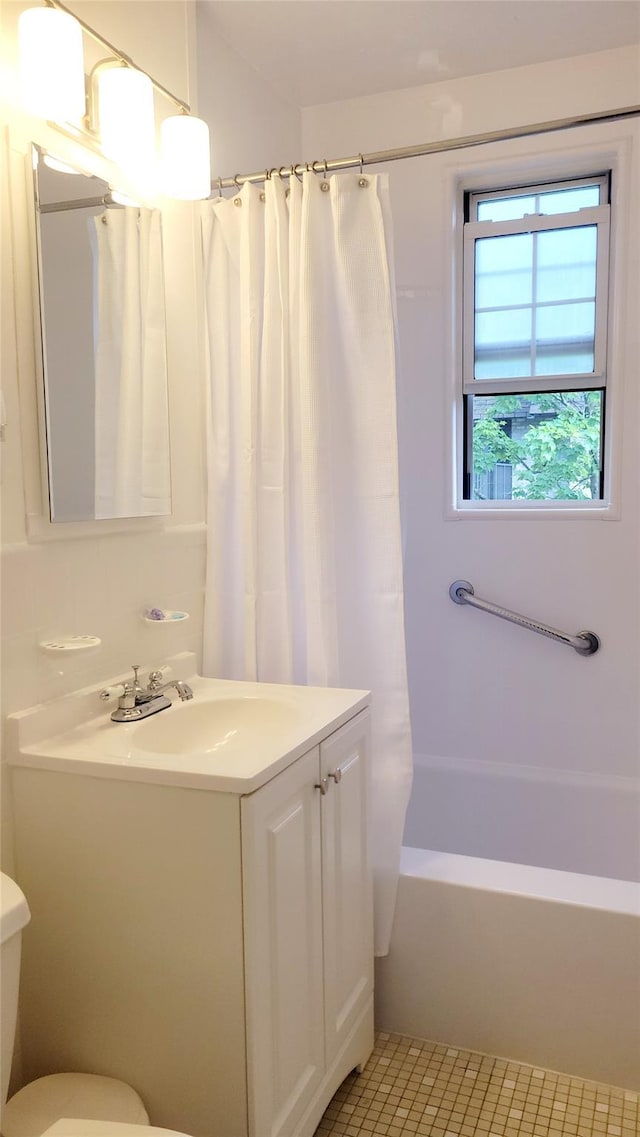 109 N Broadway Unit M12, White Plains, NY 10603 - full bath featuring toilet, vanity, tile patterned flooring, and shower / tub combo