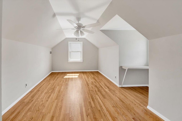 105 Colgate Ave, Yonkers, NY 10703 - bonus room with light wood finished floors, baseboards, lofted ceiling, and ceiling fan