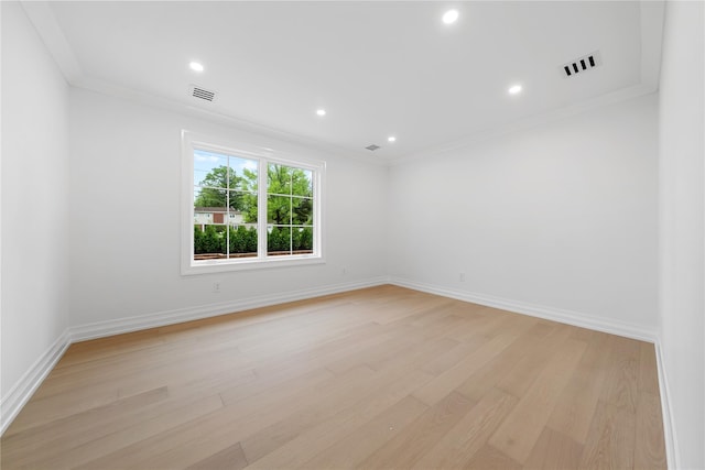 46 Snapdragon Ln, Roslyn Heights, NY 11577 - spare room with light wood finished floors, ornamental molding, recessed lighting, and baseboards