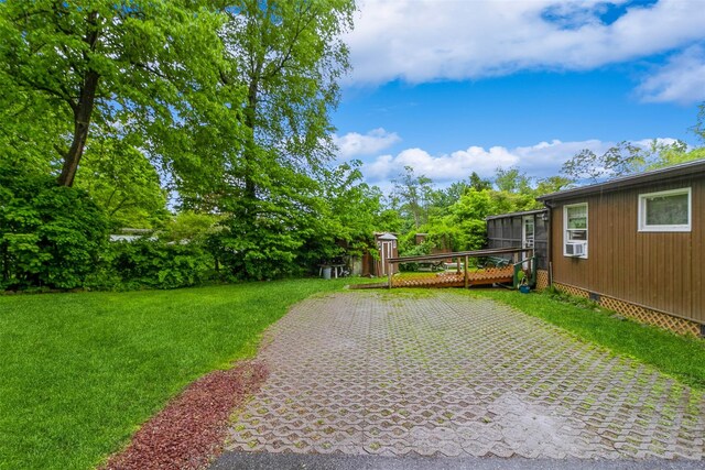 57 Empire Dr, Patterson, NY 12563 - view of green lawn with a sunroom