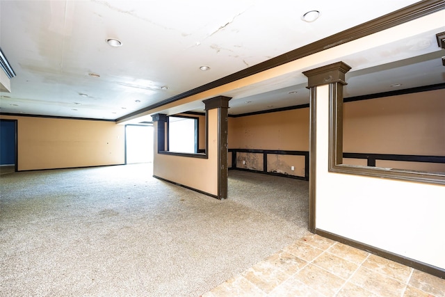 33 Avolet Ct, Mount Sinai, NY 11766 - empty room with crown molding, decorative columns, and baseboards