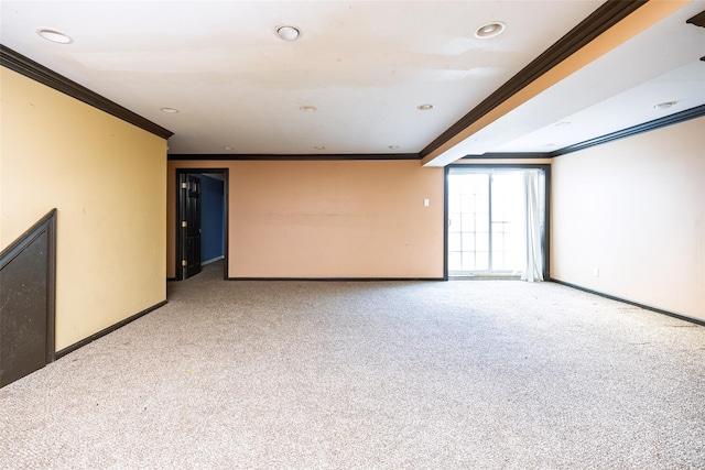 33 Avolet Ct, Mount Sinai, NY 11766 - unfurnished room featuring light carpet, crown molding, baseboards, and recessed lighting