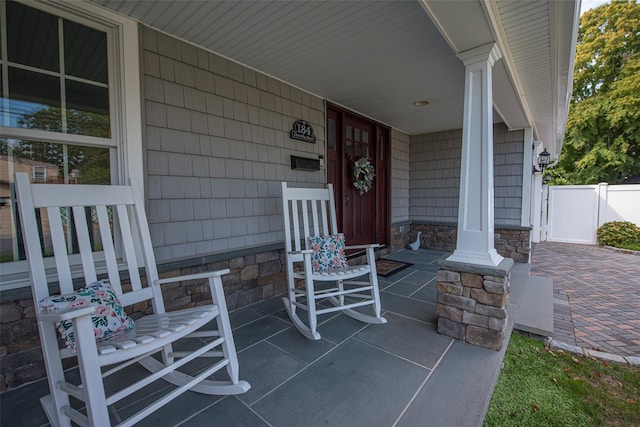184 Dorothy Rd, West Islip, NY 11795 - view of patio / terrace with covered porch