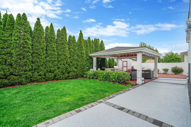 248 44th St, Lindenhurst, NY 11757 - view of yard featuring a gazebo, a patio, a deck, and an outdoor hangout area