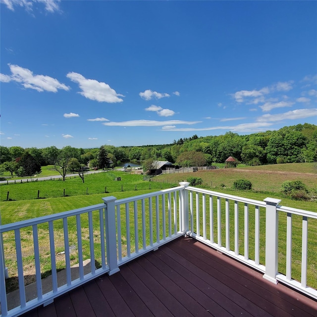 111 Cream St, Poughkeepsie, NY 12601 - deck with a lawn and a rural view