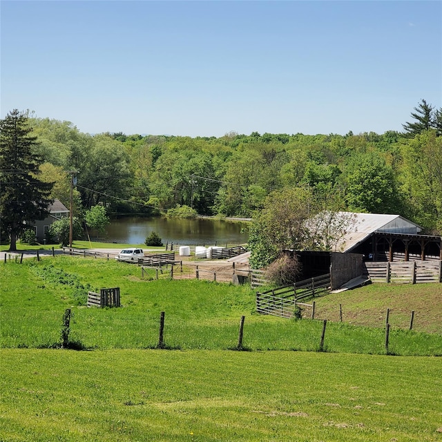111 Cream St, Poughkeepsie, NY 12601 - view of yard with a wooded view and a water view