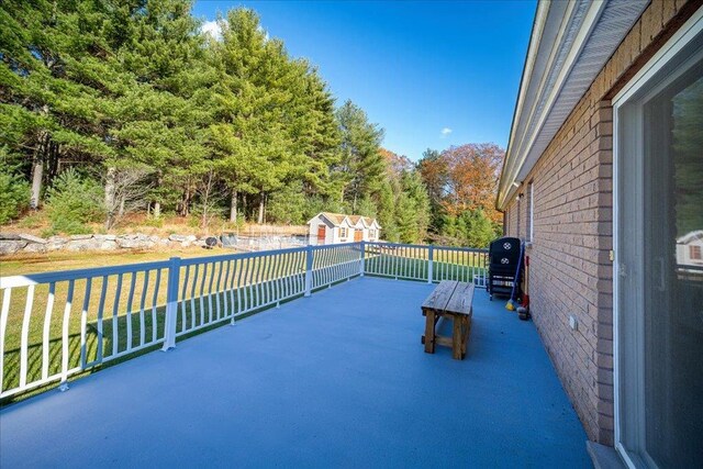 236 Budd Rd, Wurtsboro, NY 12788 - view of patio / terrace with a shed and an outbuilding