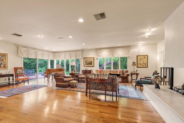 1314 Everit Pl, Hewlett Harbor, NY 11557 - living area with hardwood / wood-style flooring, healthy amount of natural light, and recessed lighting