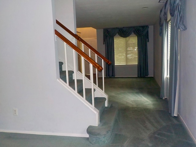 808 Woodland Ct, Coram, NY 11727 - staircase featuring carpet and baseboards