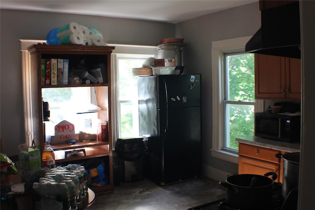 164 Winnikee Ave, Poughkeepsie, NY 12601 - kitchen with black appliances and extractor fan