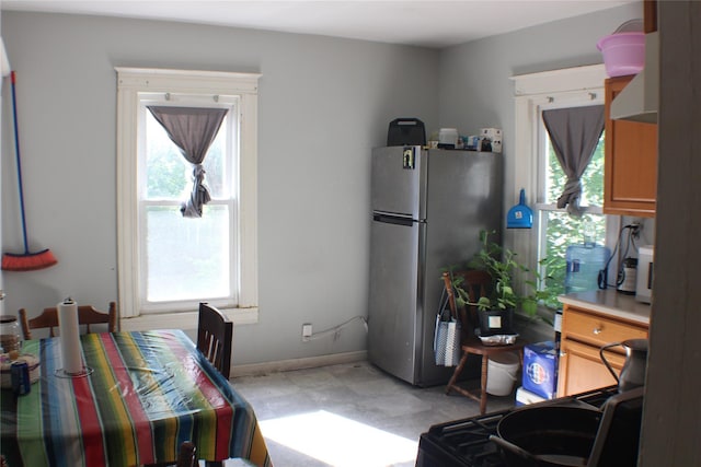 164 Winnikee Ave, Poughkeepsie, NY 12601 - kitchen with freestanding refrigerator and baseboards