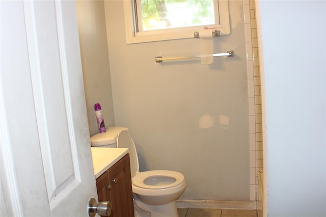 164 Winnikee Ave, Poughkeepsie, NY 12601 - bathroom with toilet, vanity, tile patterned floors, and a shower