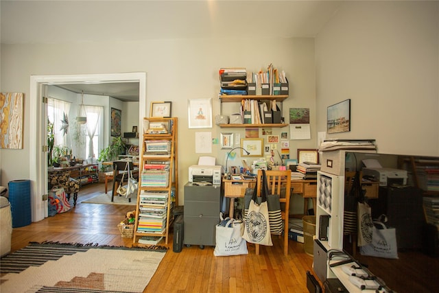 445 W Walnut St, Long Beach, NY 11561 - office area with hardwood / wood-style flooring