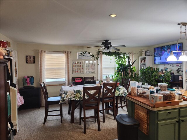 9-16 Bch 98th St, Rockaway Park, NY 11694 - carpeted dining room featuring ceiling fan