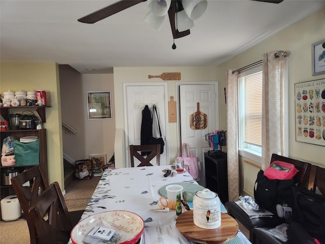 9-16 Bch 98th St, Rockaway Park, NY 11694 - dining area with a ceiling fan and stairway