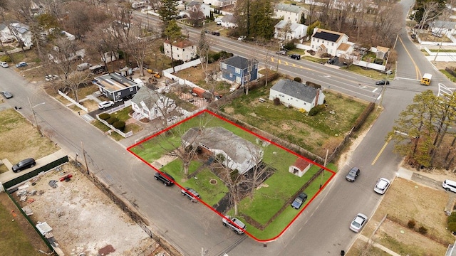 121 Arlington Ave, Wyandanch, NY 11798 - aerial view of residential area with property parcel outlined