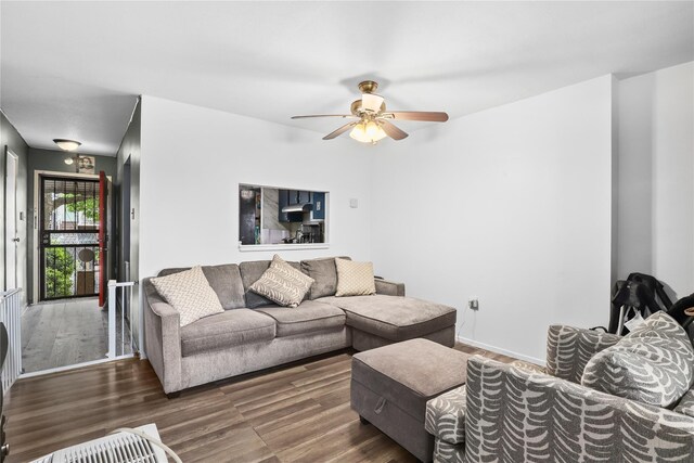 793 Jackson Ave, Bronx, NY 10456 - living area featuring a ceiling fan and wood finished floors