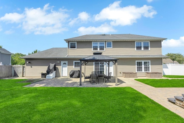 59 Saddle Ln, Levittown, NY 11756 - back of house featuring a patio and a gazebo