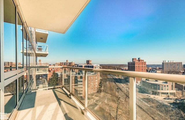 balcony featuring a city view