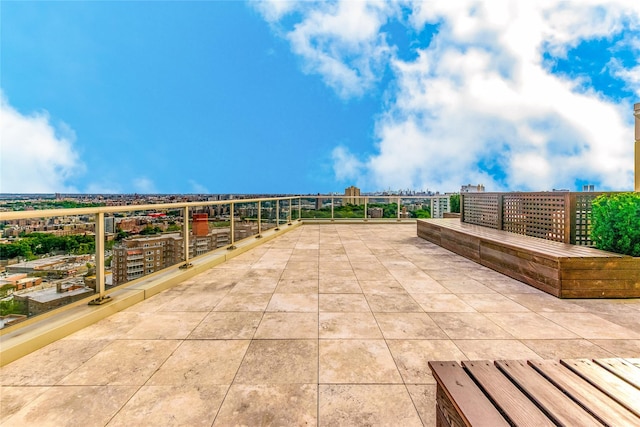 view of patio featuring a city view