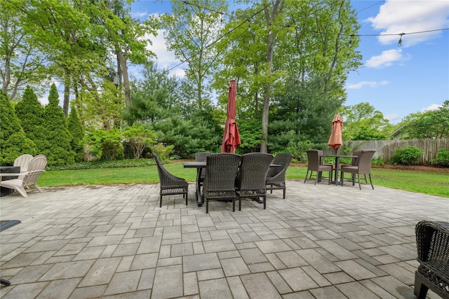 view of patio / terrace featuring outdoor dining space