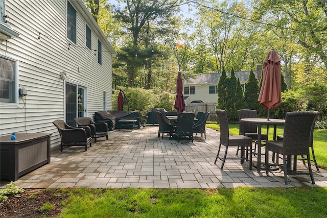 view of patio / terrace featuring outdoor dining space and outdoor lounge area