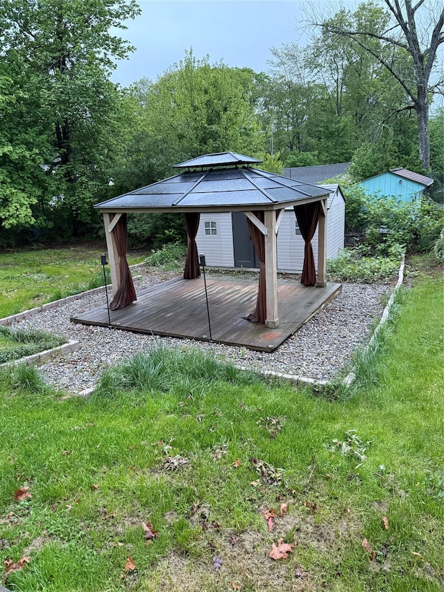 11 Glendale Rd, Greenwood Lake, NY 10925 - view of patio with a deck, a gazebo, and an outbuilding