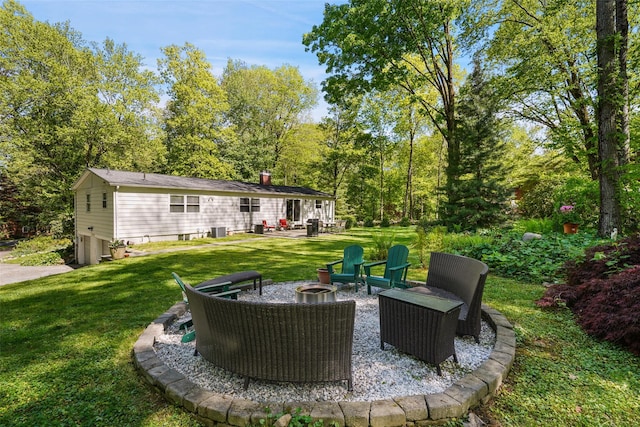 17 Kingswood Way, South Salem, NY 10590 - view of patio / terrace featuring a fire pit