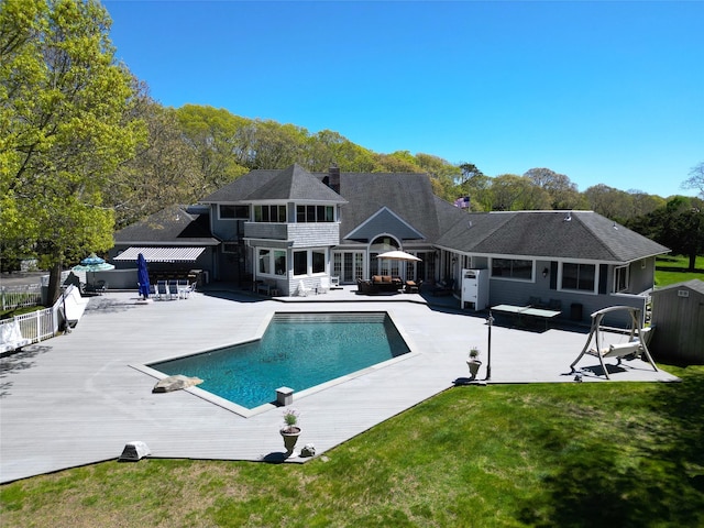 124 Montauk Hwy, Westhampton, NY 11977 - swimming pool featuring a patio and an outdoor living space