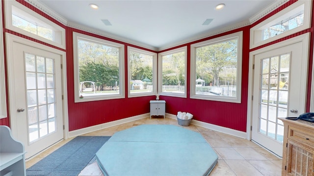 124 Montauk Hwy, Westhampton, NY 11977 - sunroom with plenty of natural light, baseboards, recessed lighting, and tile patterned flooring