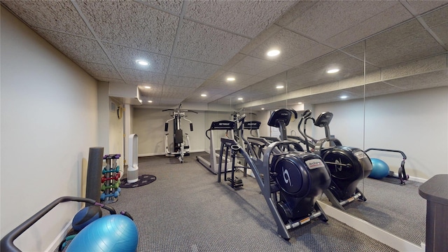 124 Montauk Hwy, Westhampton, NY 11977 - exercise room with baseboards and recessed lighting