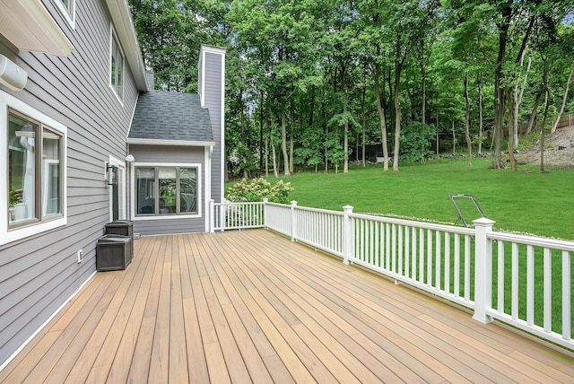 92 Random Farms Dr, Chappaqua, NY 10514 - wooden deck featuring a lawn