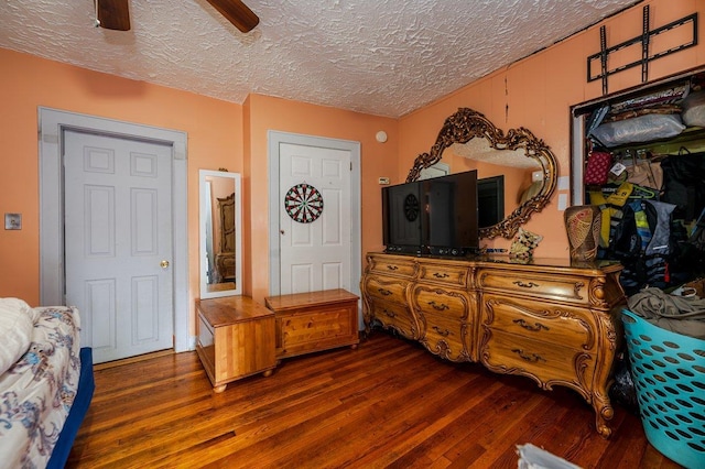 31 Thurman St, Yonkers, NY 10701 - bedroom with wood finished floors, a textured ceiling, and ceiling fan