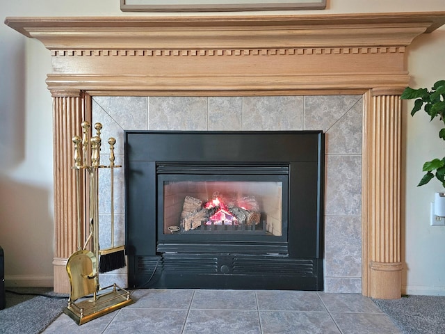 53 Olde Wagon Rd Unit 53, Warwick, NY 10990 - detailed view of a tile fireplace and baseboards