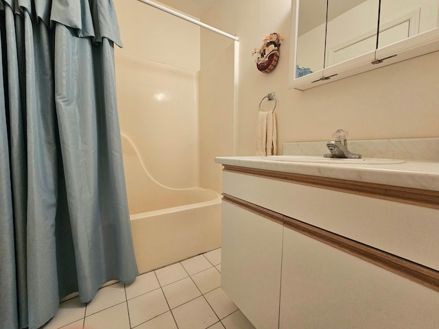 53 Olde Wagon Rd Unit 53, Warwick, NY 10990 - bathroom featuring vanity, tile patterned flooring, and shower / bath combination with curtain