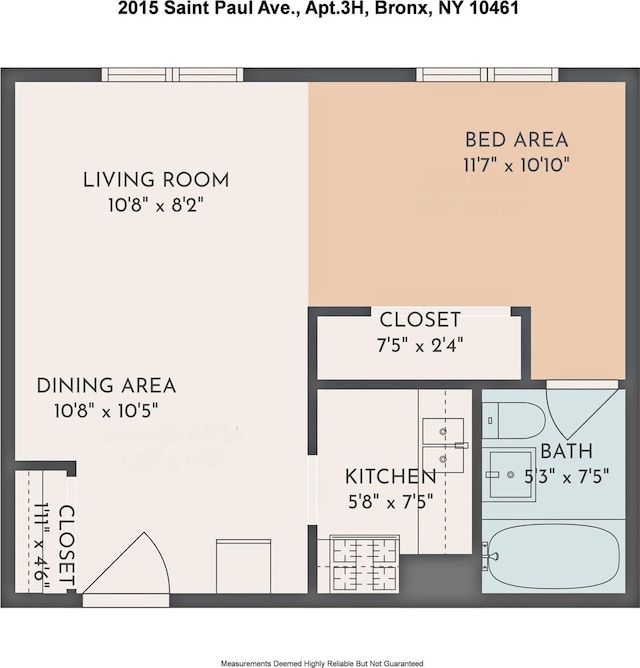 2015 Saint Paul Ave Unit 3H, Bronx, NY 10461 - floor plan / room layout