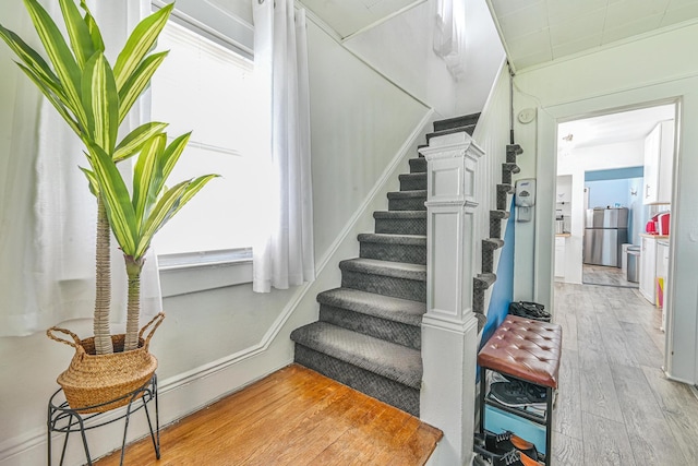 186-16 104th Ave, Saint Albans, NY 11412 - stairs featuring wood finished floors