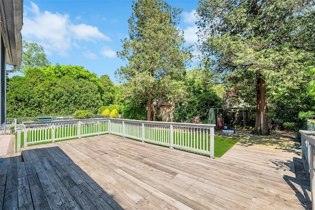 9 Forest Rd, Kings Park, NY 11754 - wooden terrace with view of scattered trees