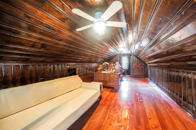 9 Forest Rd, Kings Park, NY 11754 - bonus room with wood walls, lofted ceiling, hardwood / wood-style floors, and wood ceiling