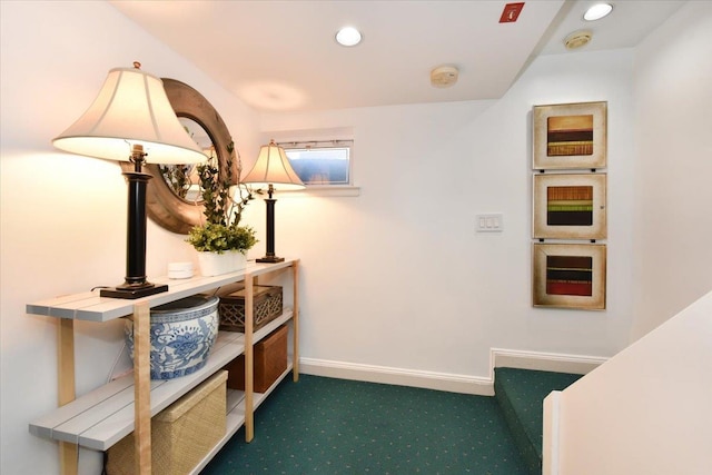 1515 Lowell Ave, New Hyde Park, NY 11040 - hall featuring carpet, recessed lighting, and baseboards