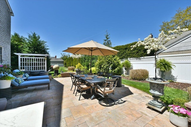 1515 Lowell Ave, New Hyde Park, NY 11040 - view of patio / terrace featuring outdoor dining area and fence
