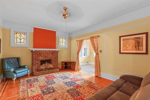 332 E 240th St, Bronx, NY 10470 - living area with a fireplace and baseboards
