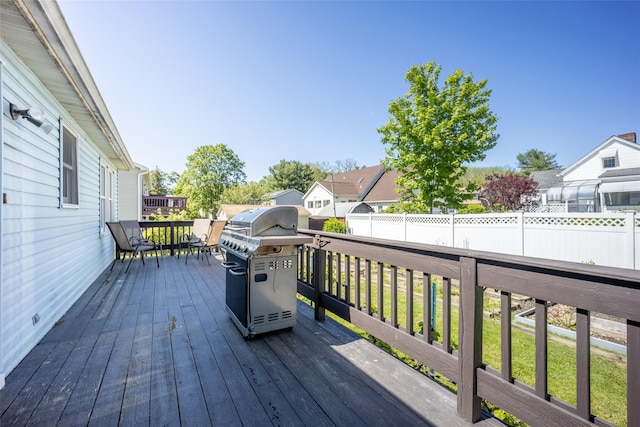 12 Prospect St, Glenham, NY 12508 - deck with a grill, fence, and a residential view