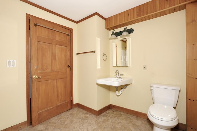 1143 State Route 17b, Mongaup Valley, NY 12762 - half bath with baseboards, toilet, and a sink