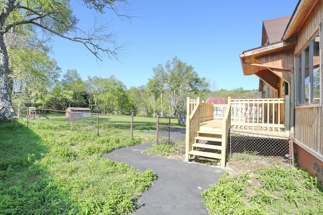 1143 State Route 17b, Mongaup Valley, NY 12762 - view of yard featuring a wooden deck and fence