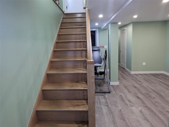 58-09 61st St, Maspeth, NY 11379 - stairs with recessed lighting and wood finished floors