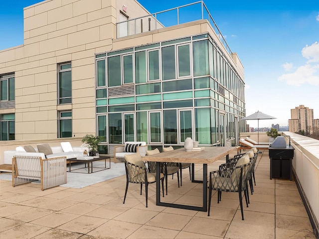 3220 Arlington Ave Unit 12Ab, Bronx, NY 10463 - view of patio with an outdoor hangout area and outdoor dining space